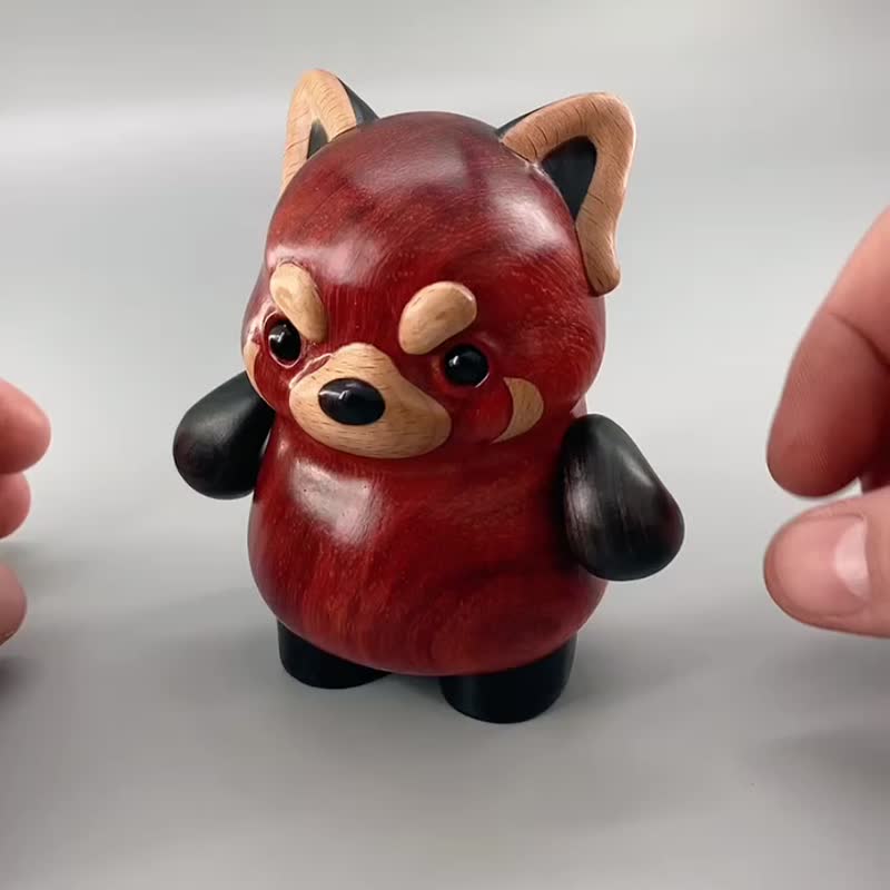 木制 小熊猫 圣诞节礼物 - 玩偶/公仔 - 木头 红色