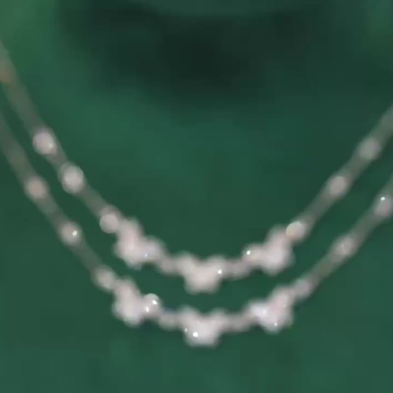 18K白金钻石项链,钻石蝴蝶项链 - 项链 - 贵金属 白色