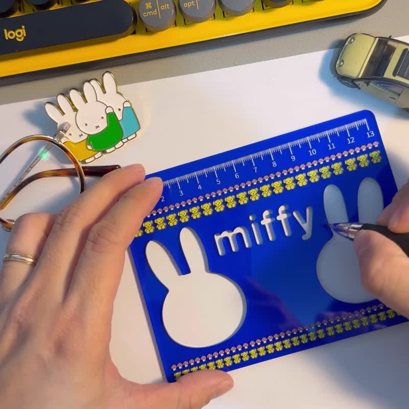 【Pinkoi x miffy】2024 米飞兔 Miffy文具系列绘画间尺TWO MIFFY - 其他 - 压克力 多色