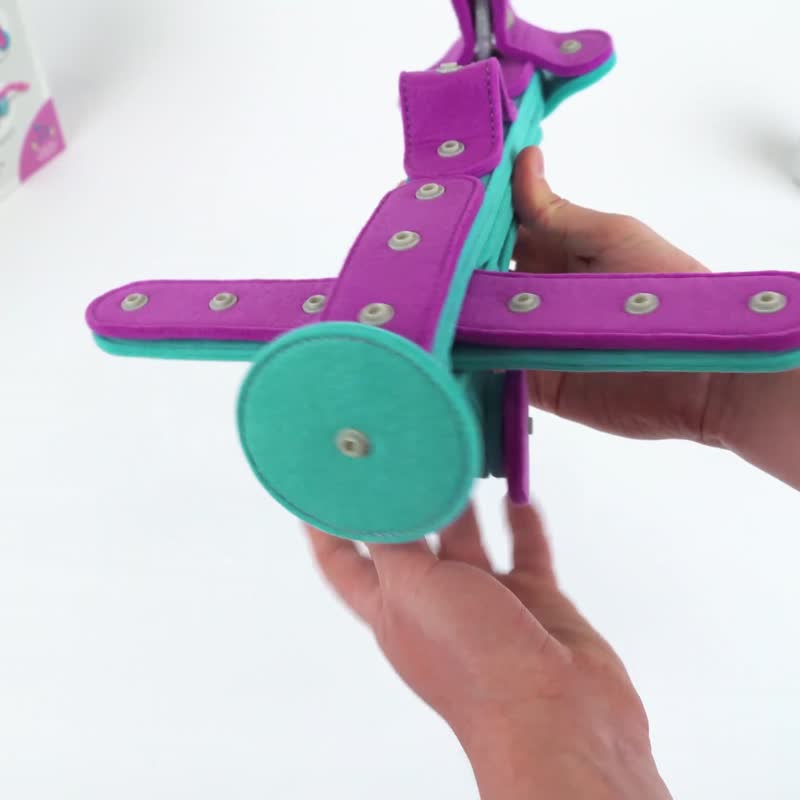 KNOP KNOP拉脱维亚 毛毡积木 Airplane 飞机组(可水洗) - 玩具/玩偶 - 羊毛 多色