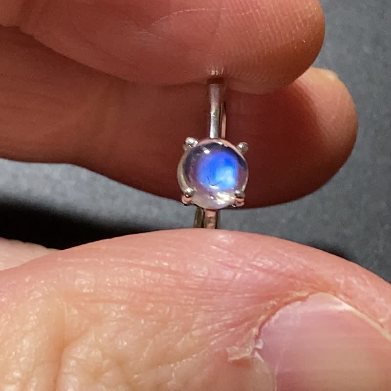 天然 冰种 月光石 戒指 尼泊尔 手工制 925纯银 - 戒指 - 宝石 
