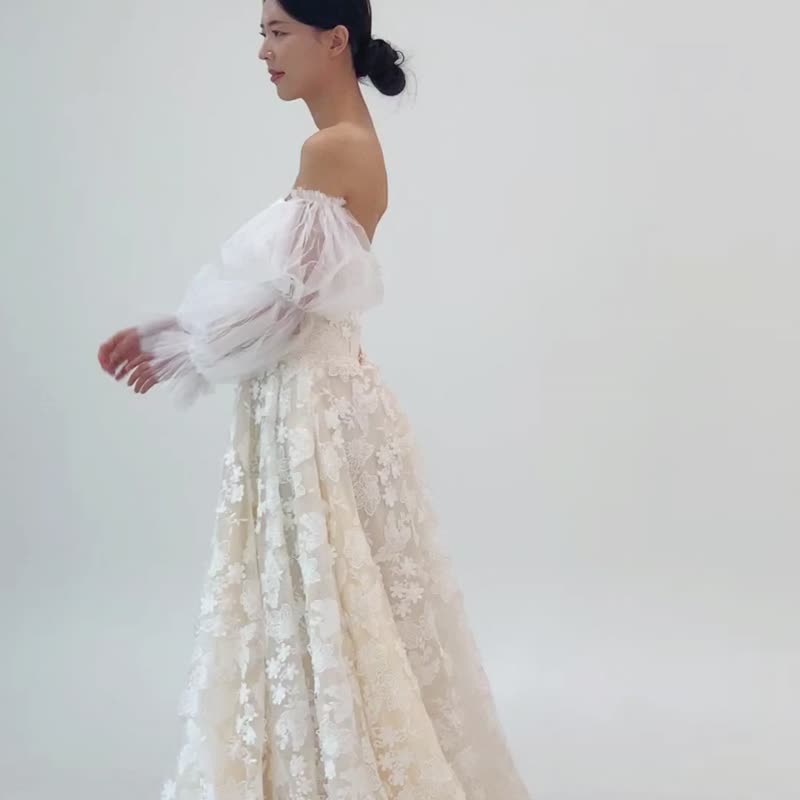 Dahlia Blanc独家设计 蕾丝蓬裙婚纱 - 晚装/礼服 - 其他材质 白色
