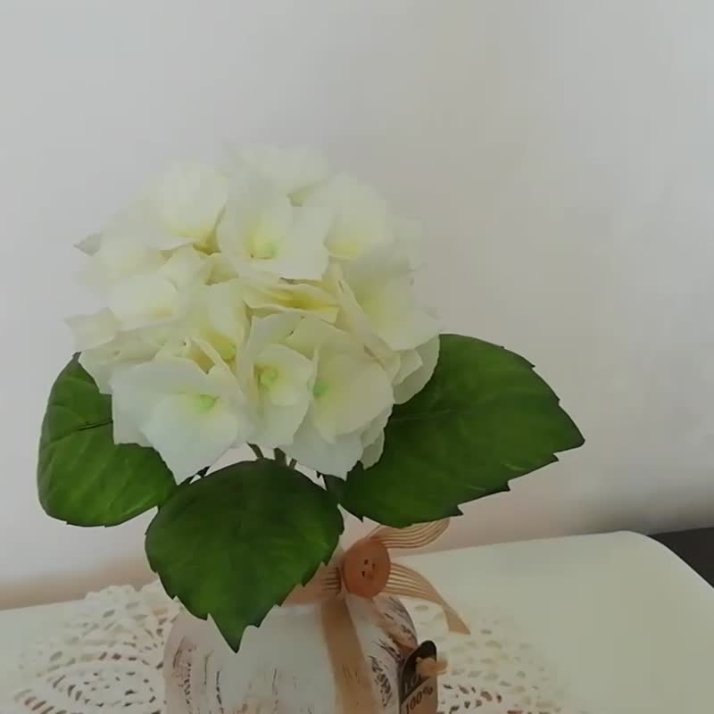 Realistic flower artificial hydrangea, handmade yellow Hydrangea home decor 繡球花 - 摆饰 - 其他材质 黄色