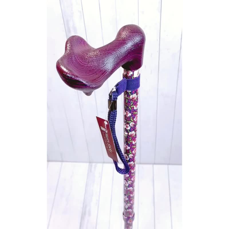 长辈生日礼物 / 自立式 人体工学手杖 - 酒红庄园 (右手用) - 其他 - 铝合金 紫色