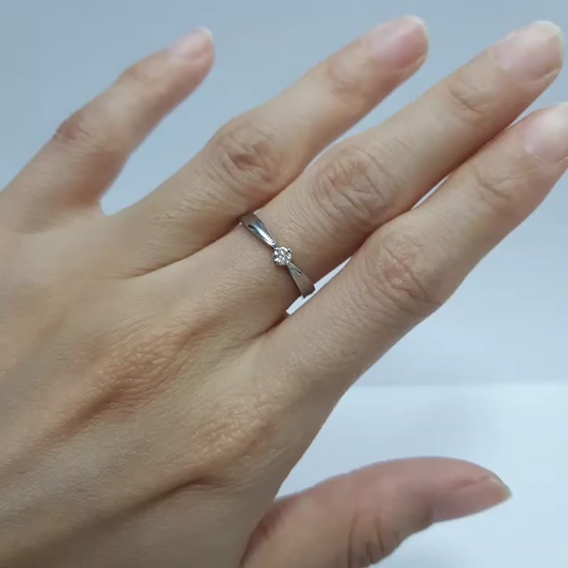 平凡幸福 10分钻石 求婚戒/订婚钻戒 - 戒指 - 钻石 白色