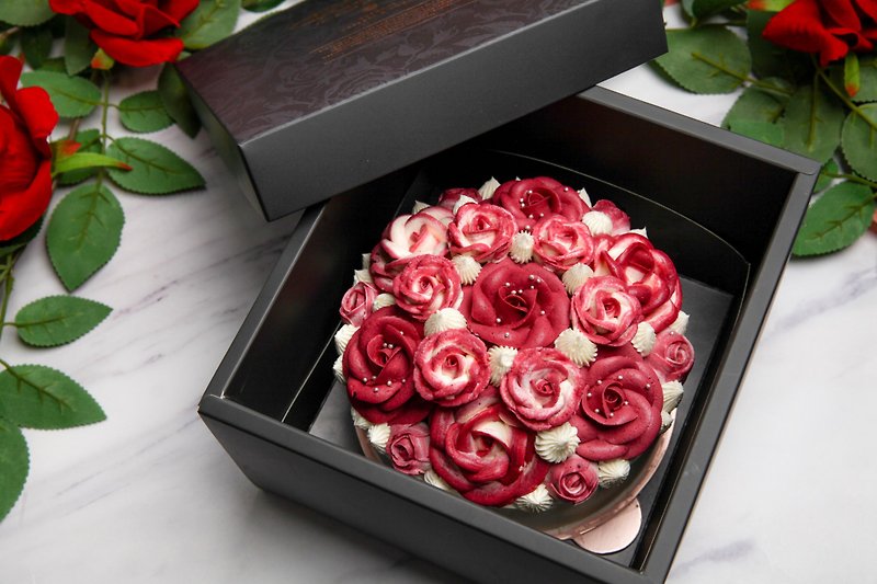 【母亲节蛋糕】6寸蔷薇之恋捧花蛋糕标准版/玫瑰/生日蛋糕/5天后 - 蛋糕/甜点 - 新鲜食材 红色