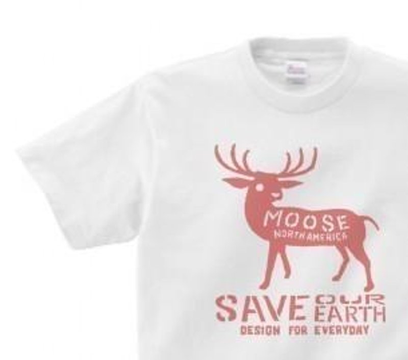moose　WM-WL•S-XL　Tシャツ【受注生産品】 - 中性连帽卫衣/T 恤 - 棉．麻 白色
