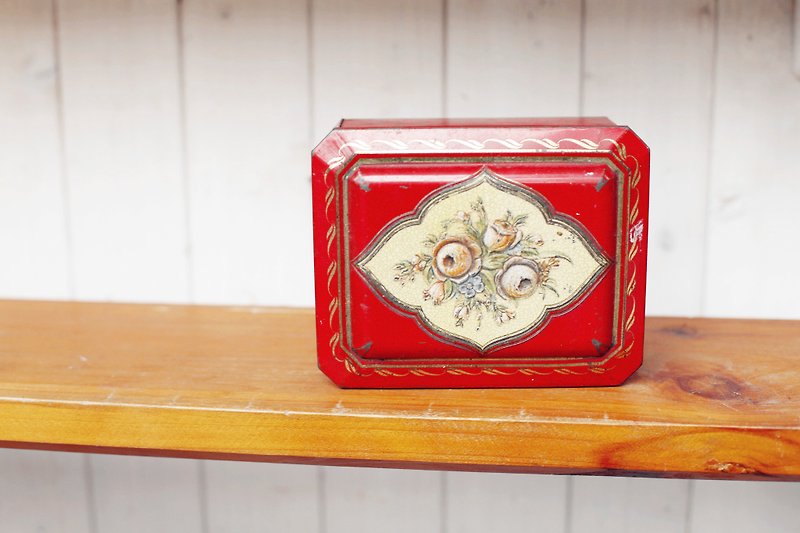 【好日恋物】英国VINTAGE复古花朵铁盒 - 收纳用品 - 其他金属 红色