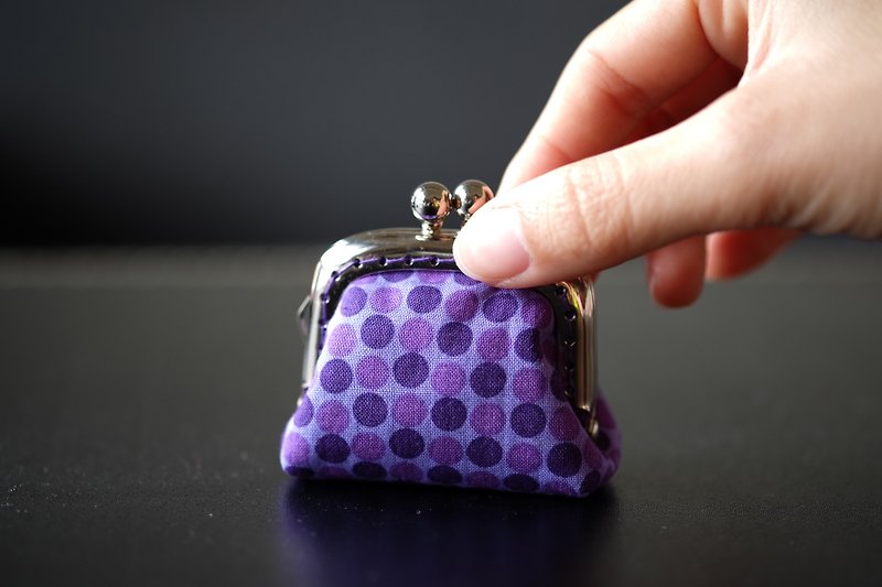 CaCa Crafts | 迷你方型口金包 Purple Dots - 零钱包 - 其他材质 