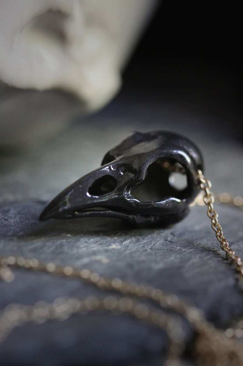 Raven Skull Necklace - Black Version by Defy. - 项链 - 其他金属 