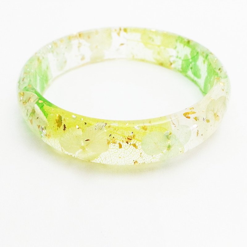绿色绣球花押花手镯 - 手链/手环 - 植物．花 绿色