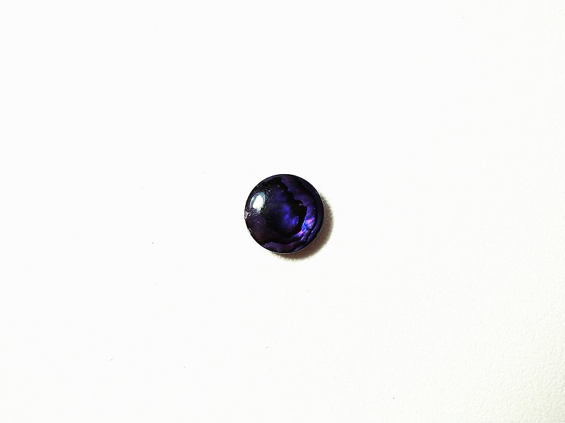 一颗鲍鱼贝 925纯银耳环 (紫/单支) - 耳环/耳夹 - 宝石 紫色