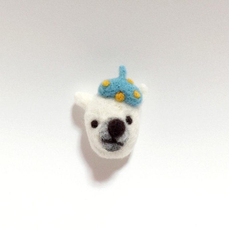 北极熊 羊毛毡别针 - 胸针 - 羊毛 白色