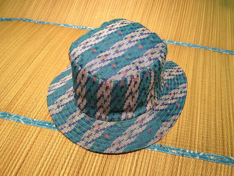 EARTH.er  │传统尼泊尔布制登山阔边帽 #08 ● Traditional Dhaka Hiking Bonnie Hat #08│ :: 香港原创设计品牌 :: - 帽子 - 其他材质 蓝色