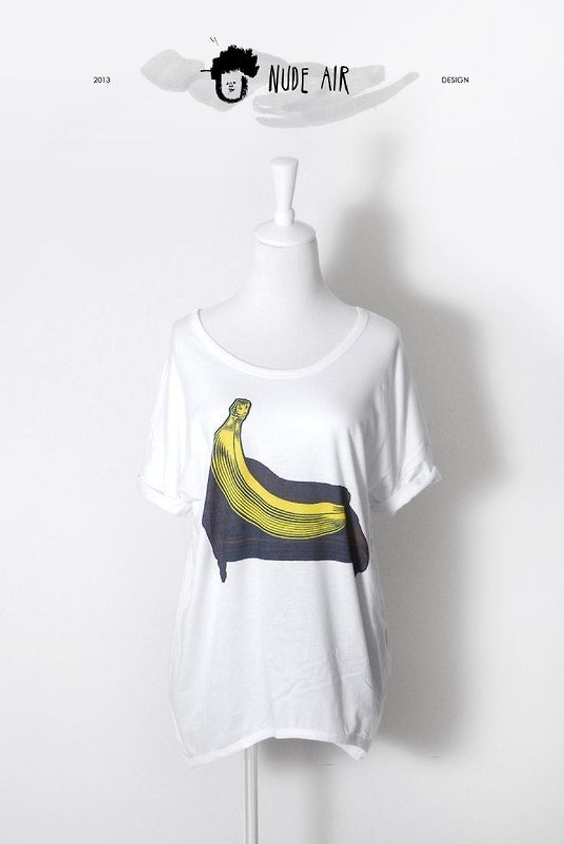 【送她的礼物】你好艺术·懒懒的香蕉沙发TEE - 女装 T 恤 - 棉．麻 黄色