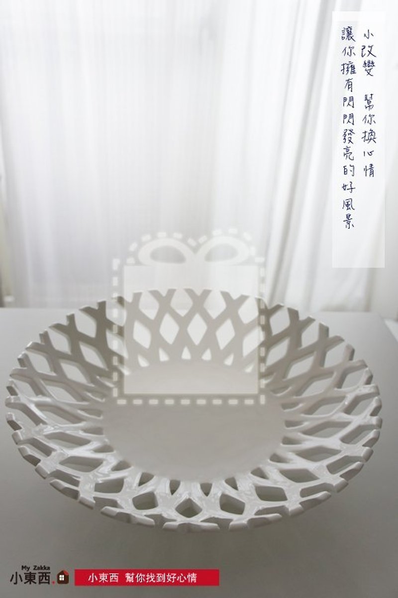 编织设计感瓷盘( 2件一组  M+L ) porcelain plates (M+L 2 in one) - 浅碟/小碟子 - 其他材质 白色