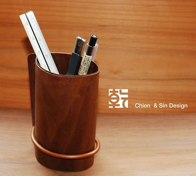 曲木笔筒  (接单定制商品) - 笔筒/笔座 - 木头 咖啡色