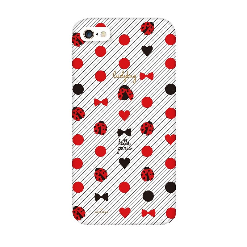 波卡瓢虫小姐条纹版手机壳 - 手机壳/手机套 - 其他材质 红色