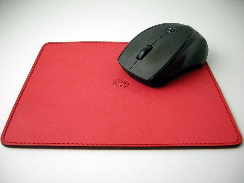 滑鼠垫-珍珠红 *  isni手作り革专门店~手作革物 - 电脑包 - 真皮 红色