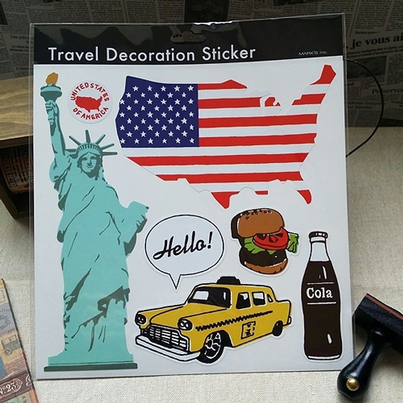 日本 Marks 旅行装饰贴纸【自由美国 (STK-TD1-L)】行李箱装饰 - 贴纸 - 其他材质 多色