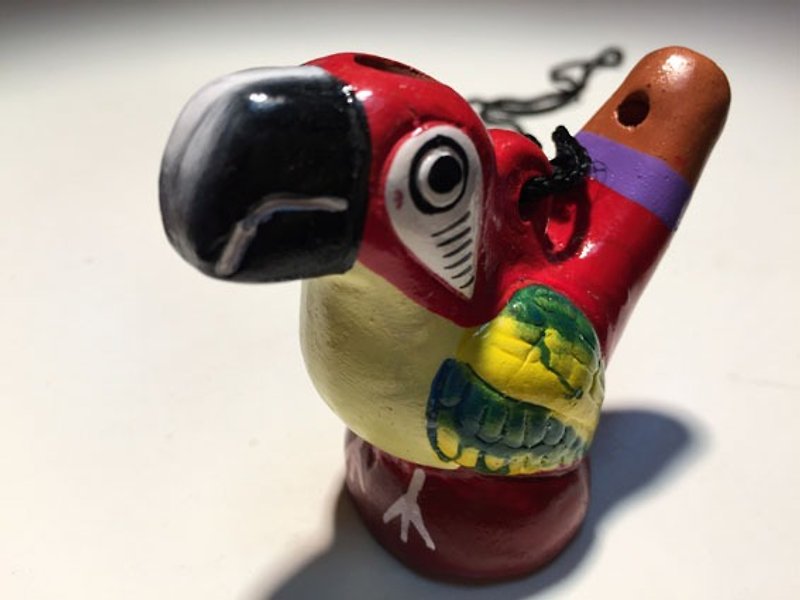 红鹦鹉 哔哔哔多彩陶器项链/摆饰-橘红 - 花瓶/陶器 - 其他材质 红色