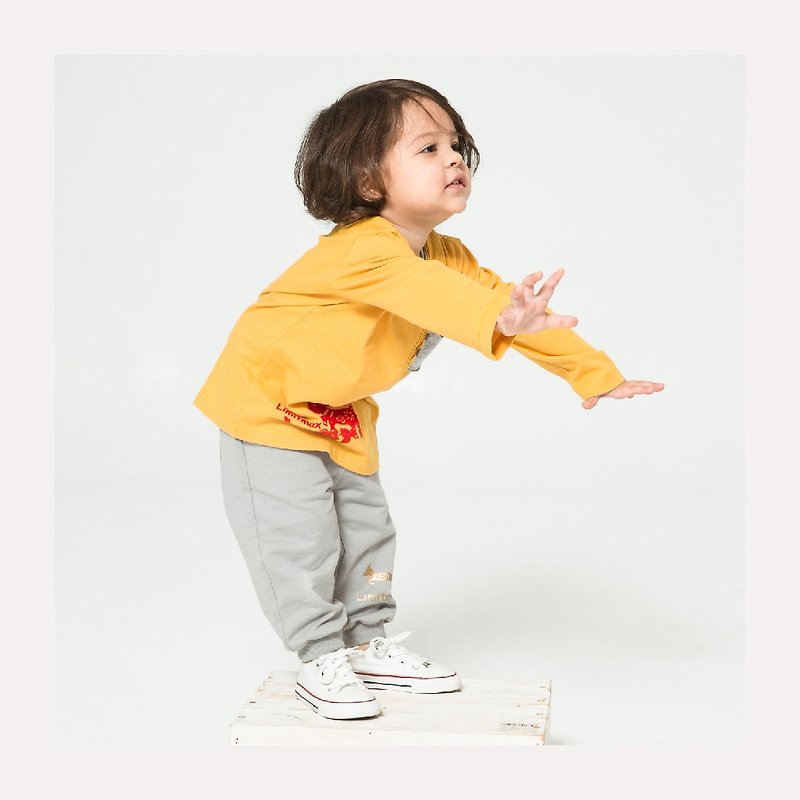 纯棉舒适 中国风造型休闲裤 - 童装裤 - 棉．麻 灰色