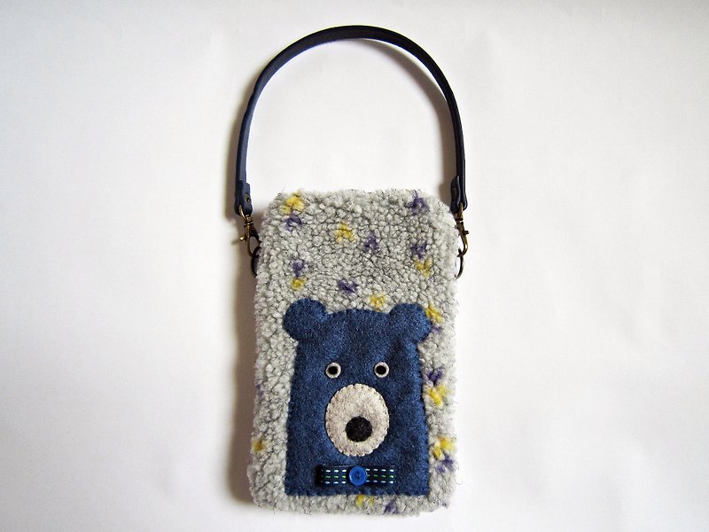 布鲁熊先生手机袋(附提带) - 手机壳/手机套 - 其他材质 蓝色