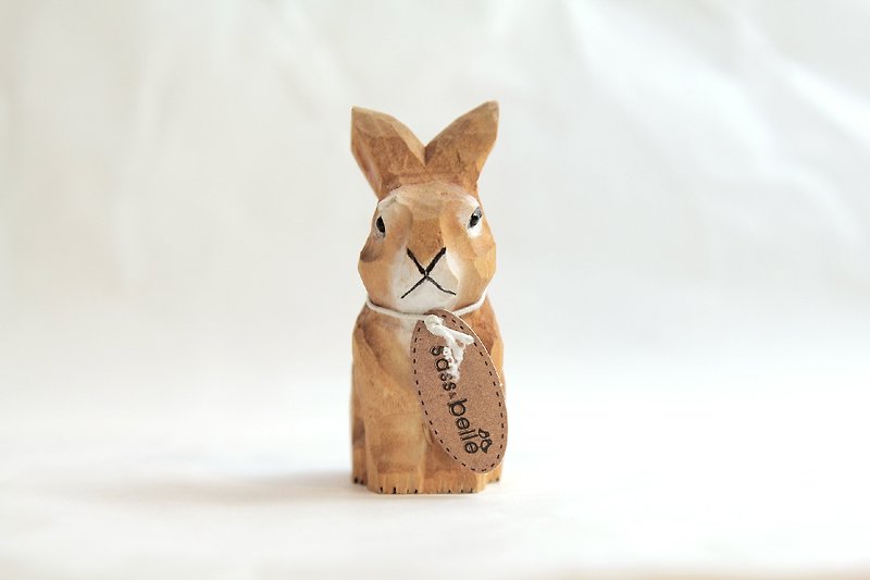 SUSS-英国复古手工木头雕刻削铅笔机/削笔器(可爱小兔子造型) - 削笔器 - 木头 咖啡色