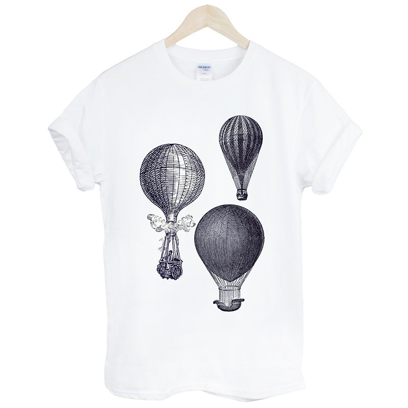 Hot Air Balloon短袖T恤-2色 热气球 文青 艺术 设计 时髦 文字 时尚 飞行 旅行 简单 - 男装上衣/T 恤 - 其他材质 多色