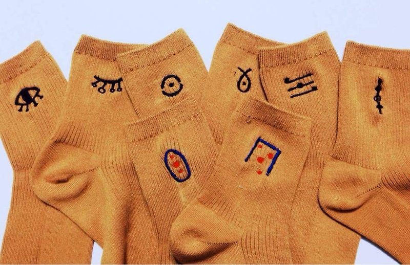 贰号袜 × 放空室联名 - 袜子 - 棉．麻 橘色