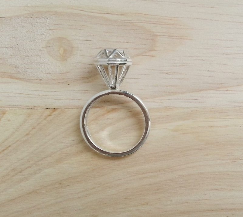 Big diamond ring, Silver - 戒指 - 其他金属 灰色