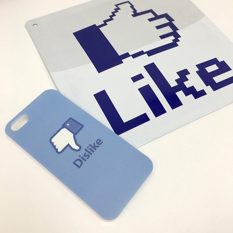 香港原创设计有趣图示Dislike图案 iPhone Samsung 透明手机壳 - 手机壳/手机套 - 塑料 蓝色