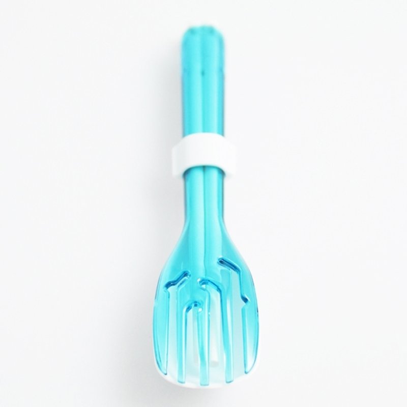 dipper 3合1SPS环保餐具组-海洋蓝叉 - 筷子/筷架 - 塑料 蓝色