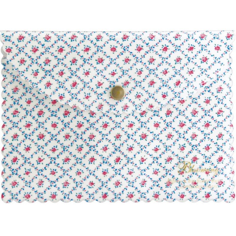 日本【LABCLIP】Frill系列 Flat pouch 多功能收纳袋 (扣式) 白色 - 化妆包/杂物包 - 塑料 白色