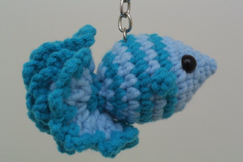 【Knitting】年年有余（鱼）系列-蓝田生玉 - 钥匙链/钥匙包 - 其他材质 蓝色