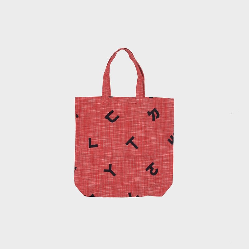 【HEYSUN】台湾人的秘密字/注音符号绢印棉麻环保购物袋-圣诞红 - 手提包/手提袋 - 其他材质 红色