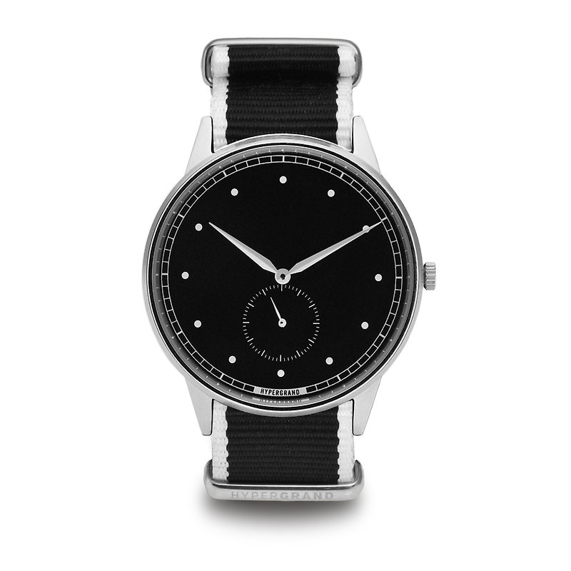 HYPERGRAND - 小秒针系列 - 银黑表盘黑白斜纹 手表 - 男表/中性表 - 其他材质 黑色
