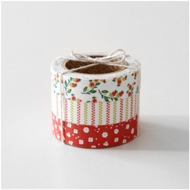 Dailylike fabric tape 北欧风布胶带(三入) 48-strawberry,E2D54241 - 纸胶带 - 其他材质 红色