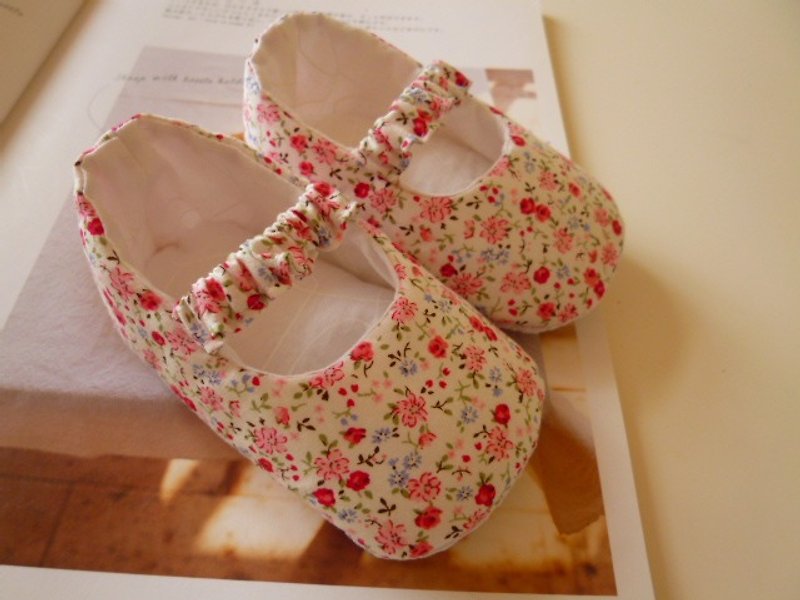 碎花婴儿鞋 娃娃鞋款 宝宝鞋 13-14厘米 - 婴儿鞋 - 棉．麻 粉红色