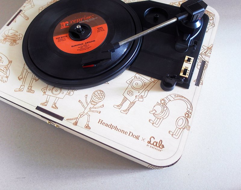 手工原木黑胶播放器 LP唱机 HeadphoneDog X LAB by Dimension+ - 扩音器/喇叭 - 木头 咖啡色