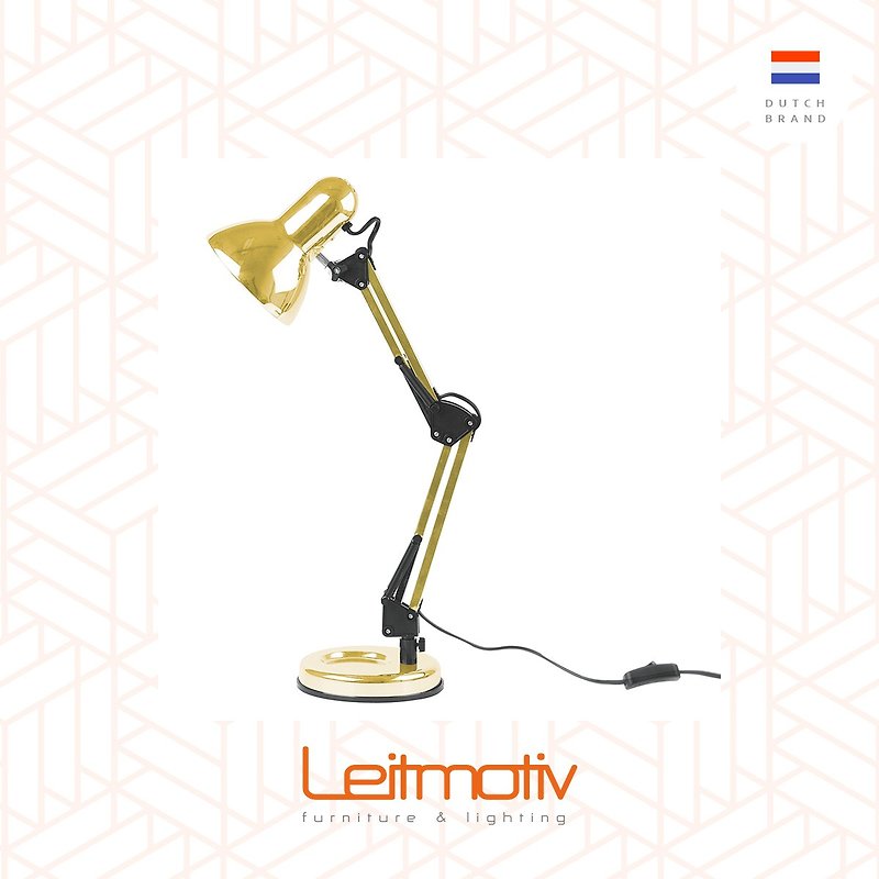 Leitmotiv desk lamp HOBBY steel Gold 金色HOBBY可调较枱灯 - 灯具/灯饰 - 其他金属 金色
