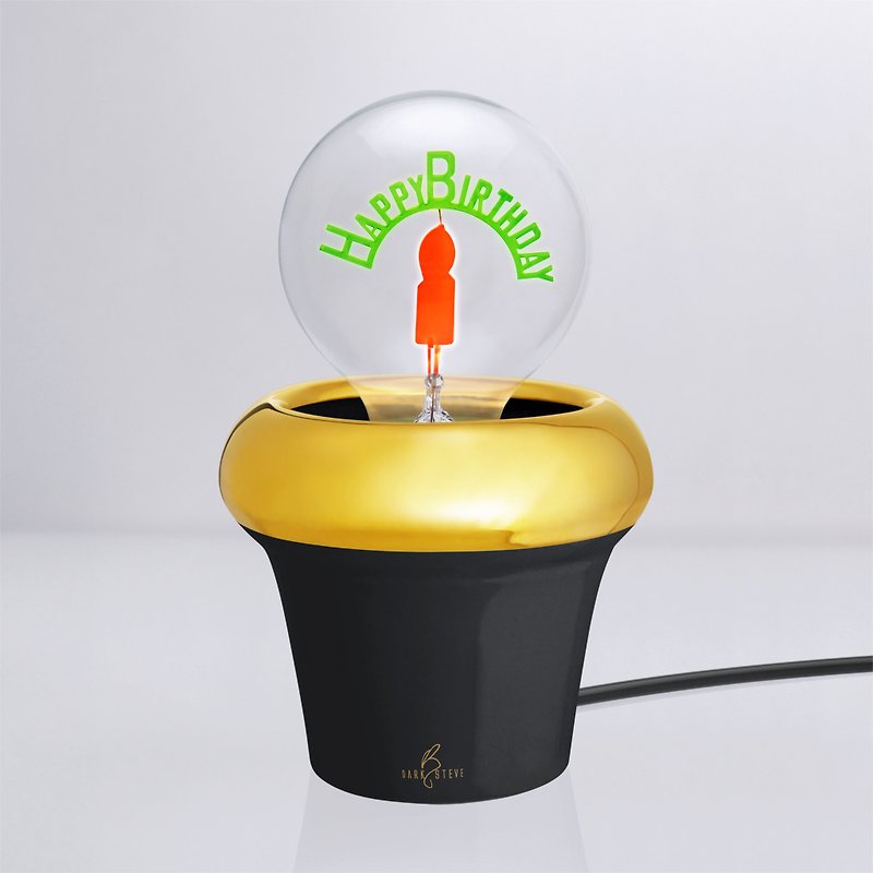盆栽小夜灯 - 含 1 个 生日快乐球灯泡 Edison-Style 设计师灯泡 - 灯具/灯饰 - 其他材质 白色