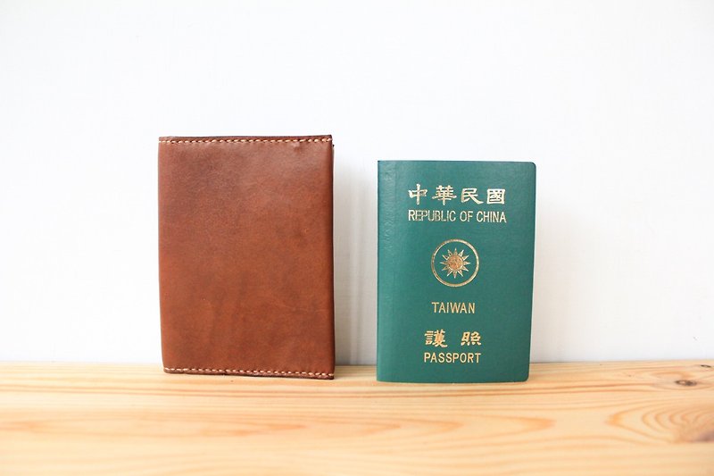 ▎Shekinah ▎手工皮革 - 多功能护照套 - 皮夹/钱包 - 真皮 咖啡色