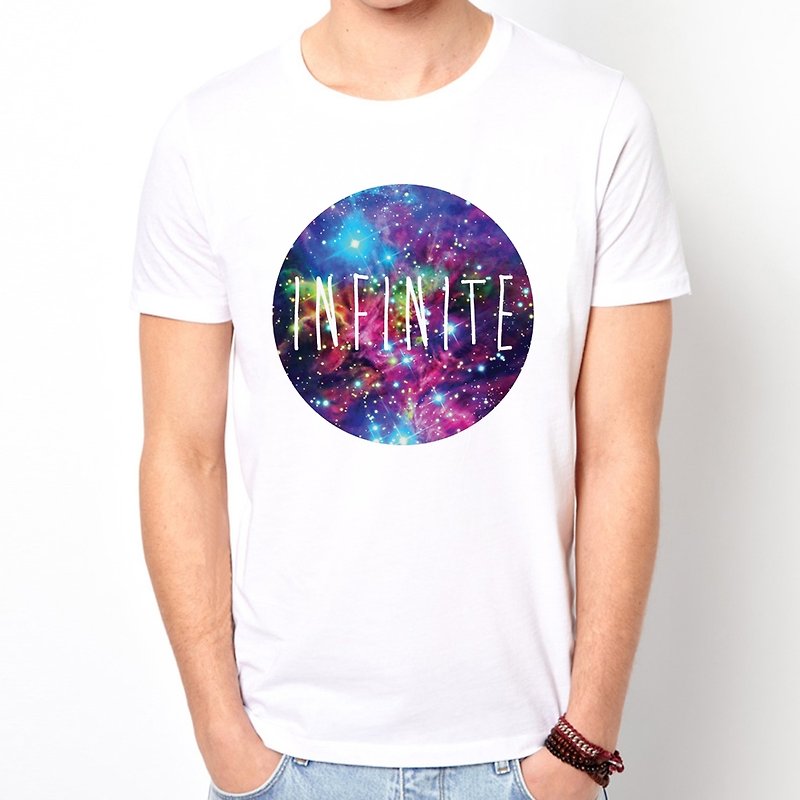 Infinite Galaxy短袖T恤-白色 宇宙 平价 时尚 设计 自创 品牌 银河系 时髦 圆 三角形 - 男装上衣/T 恤 - 其他材质 白色