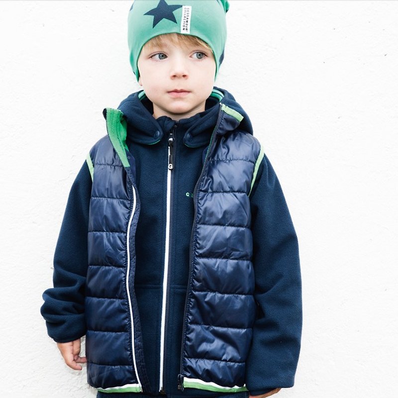 【瑞典童装】机能防水保暖超细纤维棉背心1岁至10岁 绿色 - 童装外套 - 棉．麻 