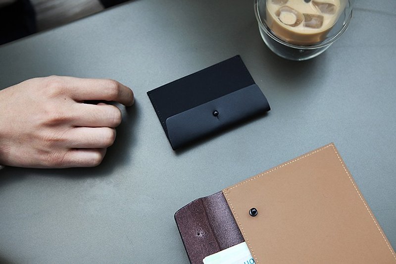 韩国ithinkso 名片夹 卡夹 双材质 ENVELOPE CARD POCKET-Black