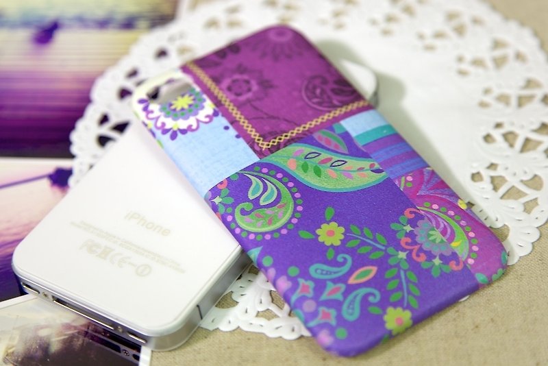 iPhone 4s 背包外壳：紫花风 - 手机壳/手机套 - 防水材质 紫色
