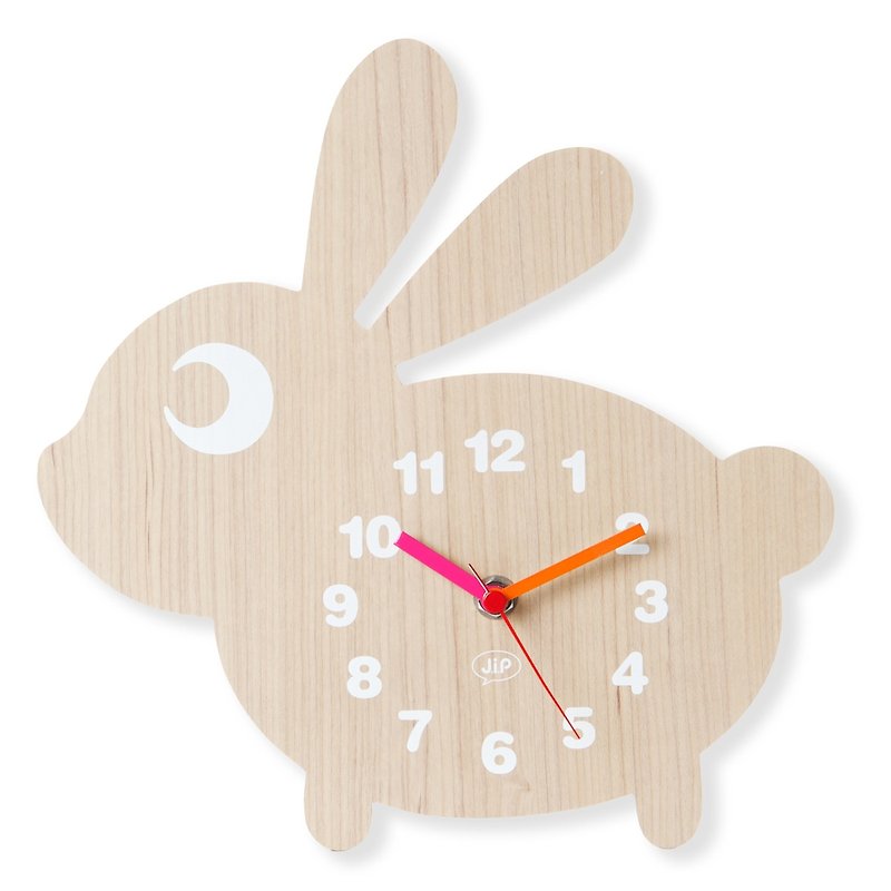 J.I.P., wall clock rabbit MDF wood veneer 小兔挂钟 - 时钟/闹钟 - 木头 咖啡色