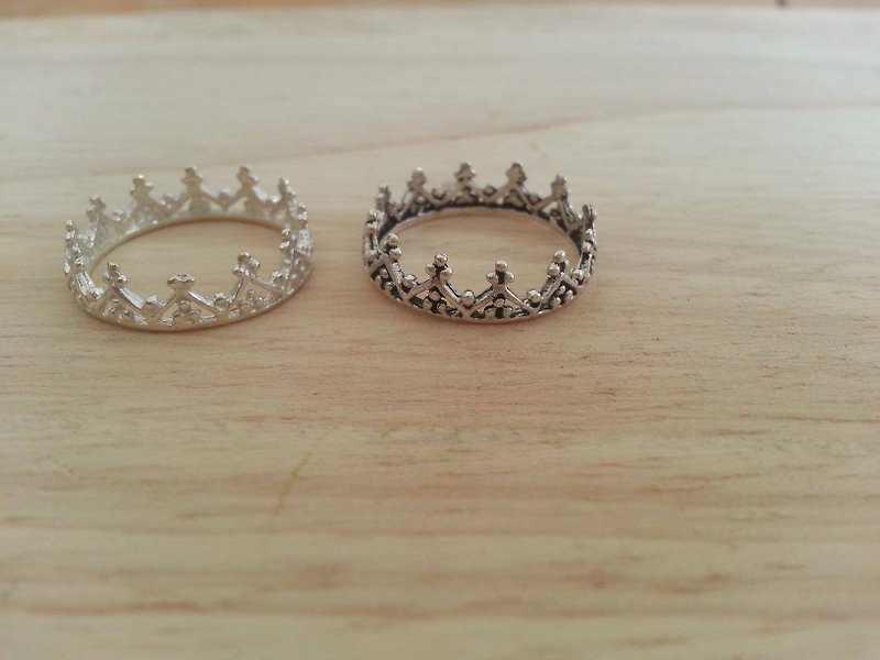 皇冠银戒指 - 戒指 - 其他金属 灰色