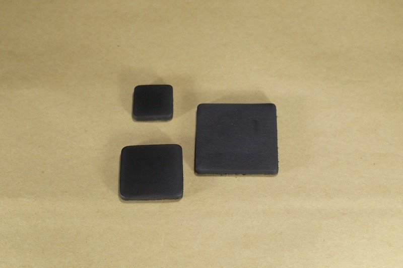 皮制事务磁铁 黑色/ 方型/小 - 冰箱贴/磁贴 - 真皮 黑色